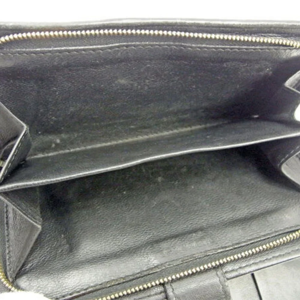 Bottega Veneta Wallet Intrecciato Black Gold Woman unisex Authentic Used - Picture 5 of 6